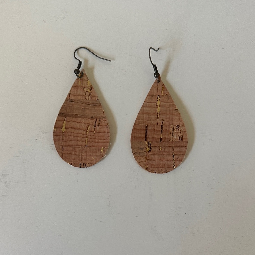 Teardrop Cork Earrings